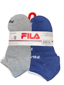 Fila Unisex 6 Pares Medio Cojín Corte Bajo Longitud Calcetines Zapato Talla 4-10 - Imagen 1 de 2