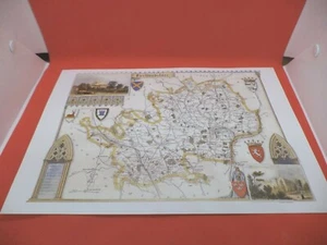 hemel albans HERTFORDSHIRE new art print repro ANTIQUE COUNTY MAP moule 1800s - Picture 1 of 2