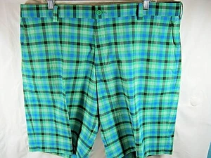 Nike Golf Dri-Fit Men's Standard Fit Plaid Casual Play Chino Shorts Sz 38 (ii3) - Picture 1 of 7