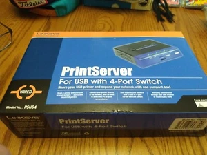 Linksys PSUS4 For USB with 4-Port Switch, Print Server - Photo 1/4