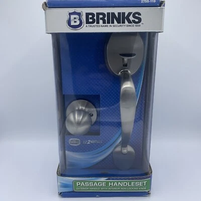 Juego de manijas de puerta Brinks pomo de puerta acabado níquel satinado Foto 1 de 4