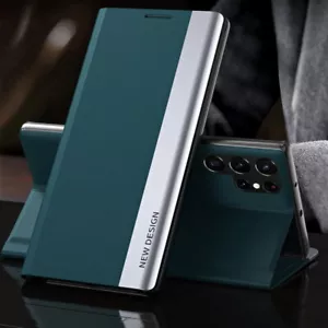 Samsung Galaxy S25 S24 Plus S23 S22 S21 Cubierta Con Soporte de Cuero Magsafe - Picture 1 of 20