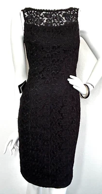 NUEVO CON ETIQUETAS WHBM Vestido Bordado Inglés Espalda Redonda Sin Mangas Negro Talla X-Pequeño $220 Foto 1 de 4