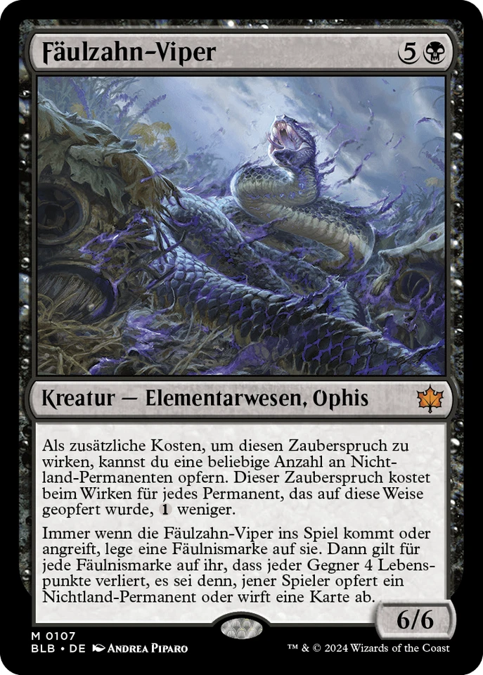 Fäulzahn-Viper / Rottenmouth Viper  - BLOOMBURROW -  deutsch  (n-mint +)  Mythic - Bild 1 von 1