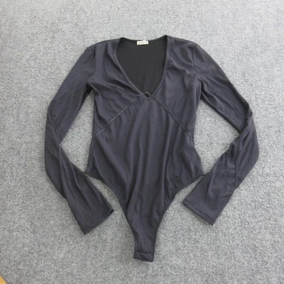 Женский комбинезон Free People Intimate Размер Small Черный Длинный рукав Глубокие V-образные стринги - Изображение 1 из 4