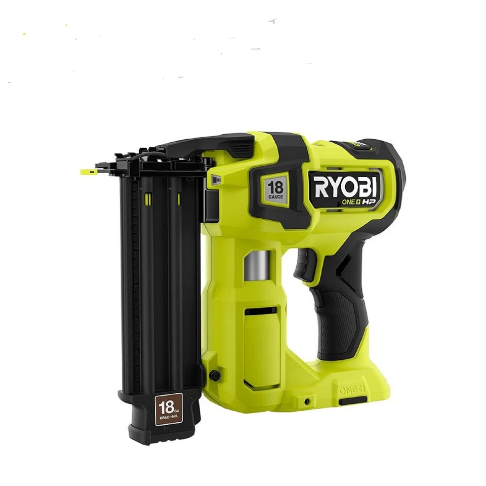Clavadora RYOBI ONE+ HP 18V sin escobillas 18GA AirStrike Brad - Hyper Green (solo herramienta) Foto 1 de 1