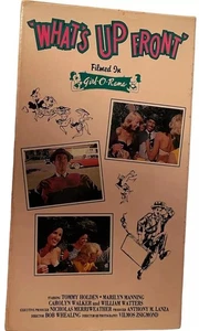VHS “WHAT’S UP FRONT” CASE ONLY GIRL-O-RAMA FILMED IN 1988 NOT RATED BRASSIERES - Picture 1 of 4