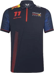 Original Castore F1 Red Bull Racing Official Teamline Checo Perez Polo Shirt NEU - Picture 1 of 5
