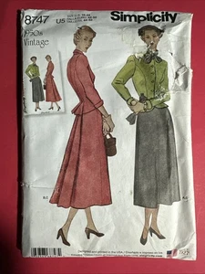 Simplicity 8747 1950s Vintage Women's Suit Skirt Jacket 16-24 Sewing Pattern - Picture 1 of 2