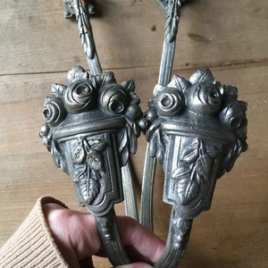 Antik Messing Gardinen Raffhalter Haken Französisch Alt Viktorianisch Vintage Vergoldet um 1890 - Bild 1 von 6