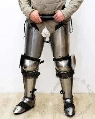 Medieval Legs protection armor Set for buhurt and steel fight Hardened chainmail - Image 1 of 4