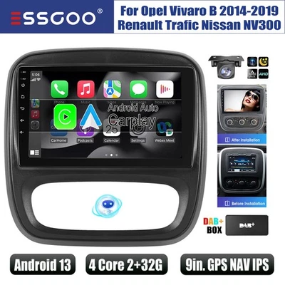 Für Opel Vivaro B Renault Trafic 3 Autoradio Carplay Android 13 DAB+ GPS +Kamera - Bild 1 von 4