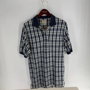 Camisa Polo Clásica Vintage Años 90 Auténtica Bahía de San Juan a Cuadros Blanca Azul Talla M - Imagen 1 de 9