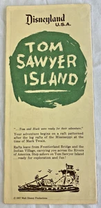 VNTG 1957 Disneyland Tom Sawyer Island map folder brochure original Disney 1950s - Picture 1 of 3