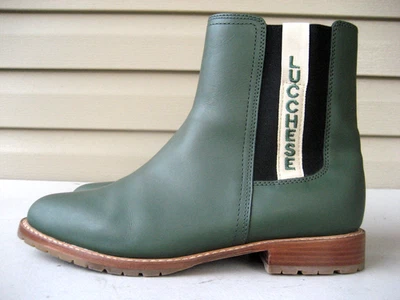Botas de jardín Lucchese Bootmaker para todo clima verdes 9,5 W Chelsea $245 NUEVAS Foto 1 de 4