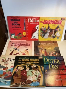 Vintage Walt Disney Vinyl Album Snow White 101 Dalmatians Cinderella Aristocats - Bild 1 von 10