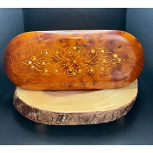 Vintage Handmade Moroccan Burl Wooden Jewelry Box with Mother of Pearl Inlay - Picture 1 of 9