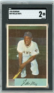 Bowman #89 1954 Willie Mays SGC 2 - Imagen 1 de 2
