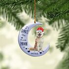 Akita dog I love you to the moon & back Christmas Ornament,love dog tree hanging