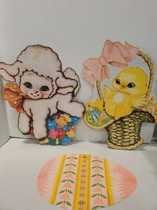 Juego de 3 ventanas de pared vintage de Pascua troqueladas Beistle clase 2 lados decoración años 70-80 - Imagen 1 de 12