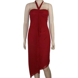 Rhapsody Junior Neckholder Kleid vorne Rüschen asymmetrischer Saum rot - Bild 1 von 7