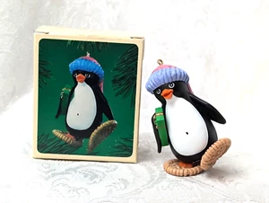 Penguin Snowshoe Christmas Ornament 1984 Hallmark  3" - Picture 1 of 9