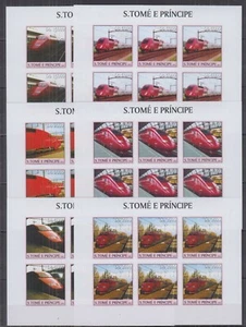 ST260I6. S.Tome and Principe - MNH - Railroads - Sheets of 6 imperf - Picture 1 of 1