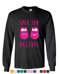 T-shirt a maniche lunghe Save the Hooters consapevolezza cancro al seno fa schifo - Foto 1 di 12