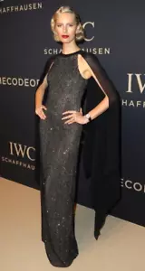 Michael Kors Collection Runway Black Sequin Embroidered Long Cape Gown Dress 2 - Picture 1 of 5