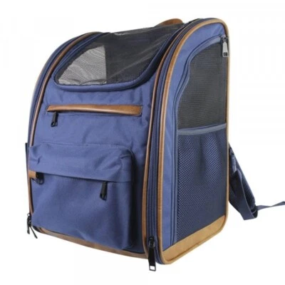 Hunde Rucksack Tomek blau 43x20x28cm Reise Transport bis ca. 8kg Katze Hund - Bild 1 von 3