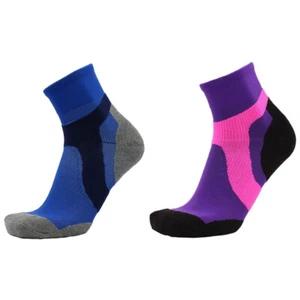 2 Pairs Pro Womens Mens Running Jogging Sport Ankle Socks Fitness Blue Purple - Picture 1 of 3