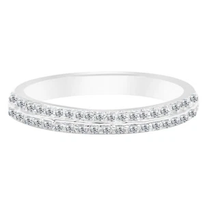 0.23Ct 100% Natural IGI Certified White Diamond Women's Ring In 14KT White Gold - Picture 1 of 4
