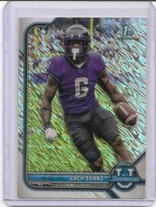 2022 Bowman University Zach Evans Chrome Shimmer Refractor Insert Card - Bild 1 von 2