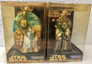 Star Wars Kurt Adler Holiday Ornament handgefertigtes Glas R2D2 C3PO & YODA NOS - Bild 1 von 11
