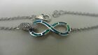 New Sterling Silver 925 Bracelet With Extension Blue Opal Infinity Zircones