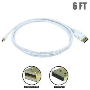 6FT Mini DisplayPort Male to DisplayPort Male Cable Bi Directional Mac Monitor - Picture 1 of 3