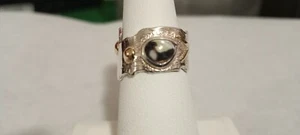 Sterling Silber & 14kt Gold SIGUA Muschel RING Unikat - Bild 1 von 3