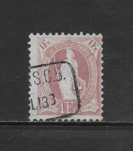 SUIZA SCOTT 87 USADO FINO - 1882 1fr EMISIÓN CLARET - HELVETIA - Imagen 1 de 2