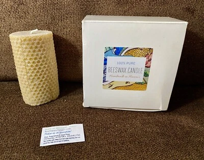 Сотовый рулон 100% чистый пчелиный воск столб свеча пчела счастливые Гавайи высота 3,5 дюйма - Изображение 1 из 4