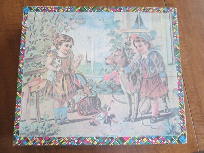 Винтажный деревянный куб блок головоломка коробка/головоломка фотографии коллекционная безделушка детская игрушка - Изображение 1 из 4