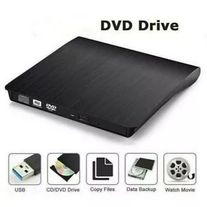 Slim External CD DVD Drive USB 3.0 Disc Player Burner Writer For Laptop PC Mac - Picture 1 of 11