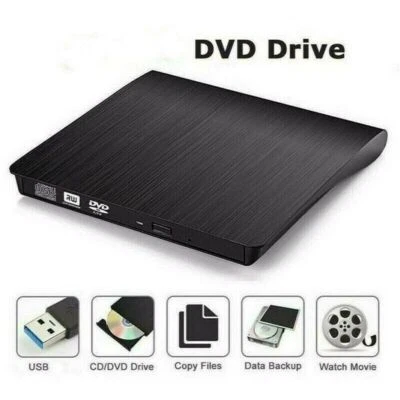 Slim External CD DVD Drive USB 3.0 Disc Player Burner Writer For Laptop PC Mac - Image 1 of 4