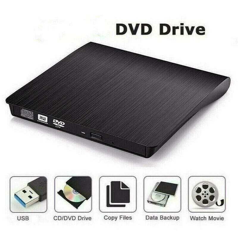 Slim External CD DVD Drive USB 3.0 Disc Player Burner Writer For Laptop PC Mac - Image 1 of 4