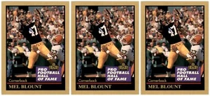 (3) Lote de tarjetas Mel Blount Pittsburgh Steelers 1991 ENOR Pro Football HOF #15 - Imagen 1 de 2