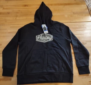 Sudadera con Capucha Hurley Para Hombre Gráfica Forrada de Vellón Grande Negra - Imagen 1 de 5