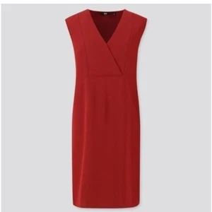 Uniqlo drapiertes ärmelloses Kleid in rot Gr. XS - Bild 1 von 4