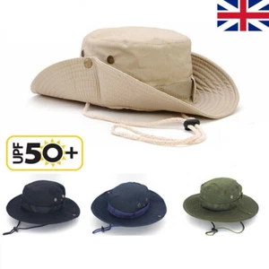 UPF 50+ Sun Hat Bucket Cargo Safari Bush Boonie Summer Fishing Hat Mens Women UK - Picture 1 of 38