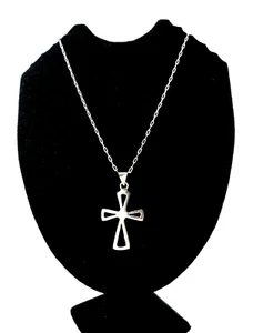 Taxco Mexican 925 Sterling Silver Cross with 24" Thai Chain. 13 grams - Picture 1 of 11