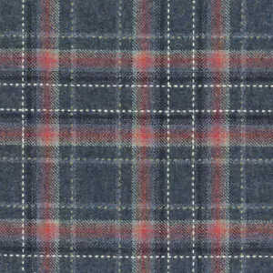 Osborne & Little Wool Plaid Uphol Fabric- Jermyn / Navy Geranium 2.2 yd F7311-06 - Picture 1 of 4