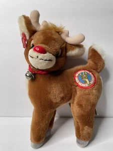 Rudolph das Rentier mit der roten Nase Plüsch 10 Zoll Vintage 1988 Applaus - Bild 1 von 10